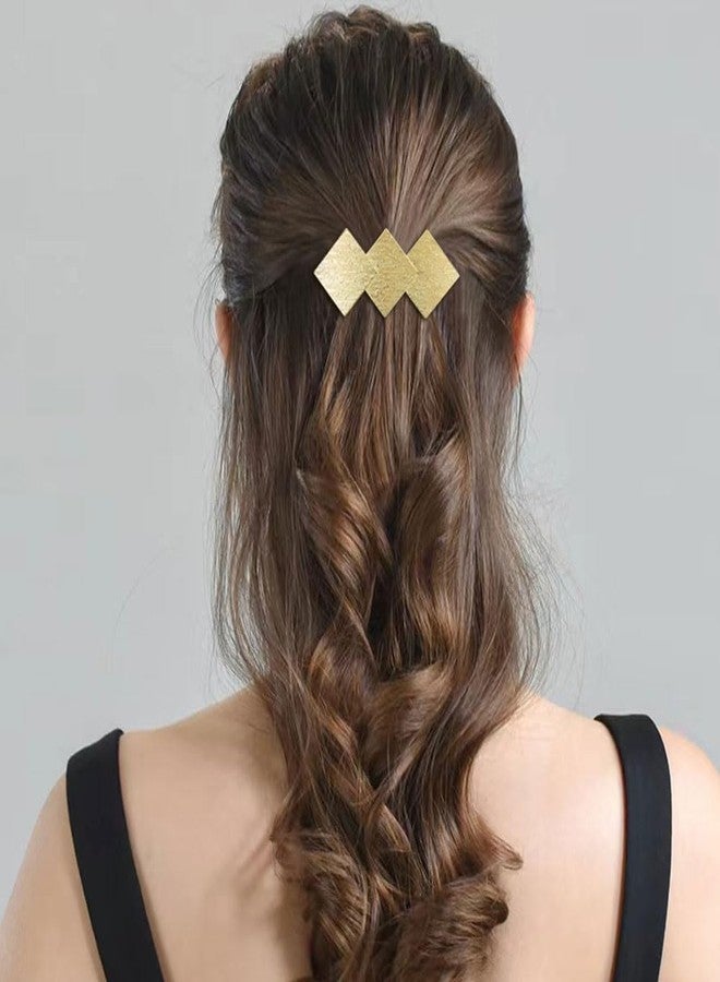 Dizila 8 Pieces Simple Rectangular Oval Star Gold Metal French Hair Barrettes Automatic Spring Snap Hair Clips Clamps Grips Accessories for Women Girls - Image 2